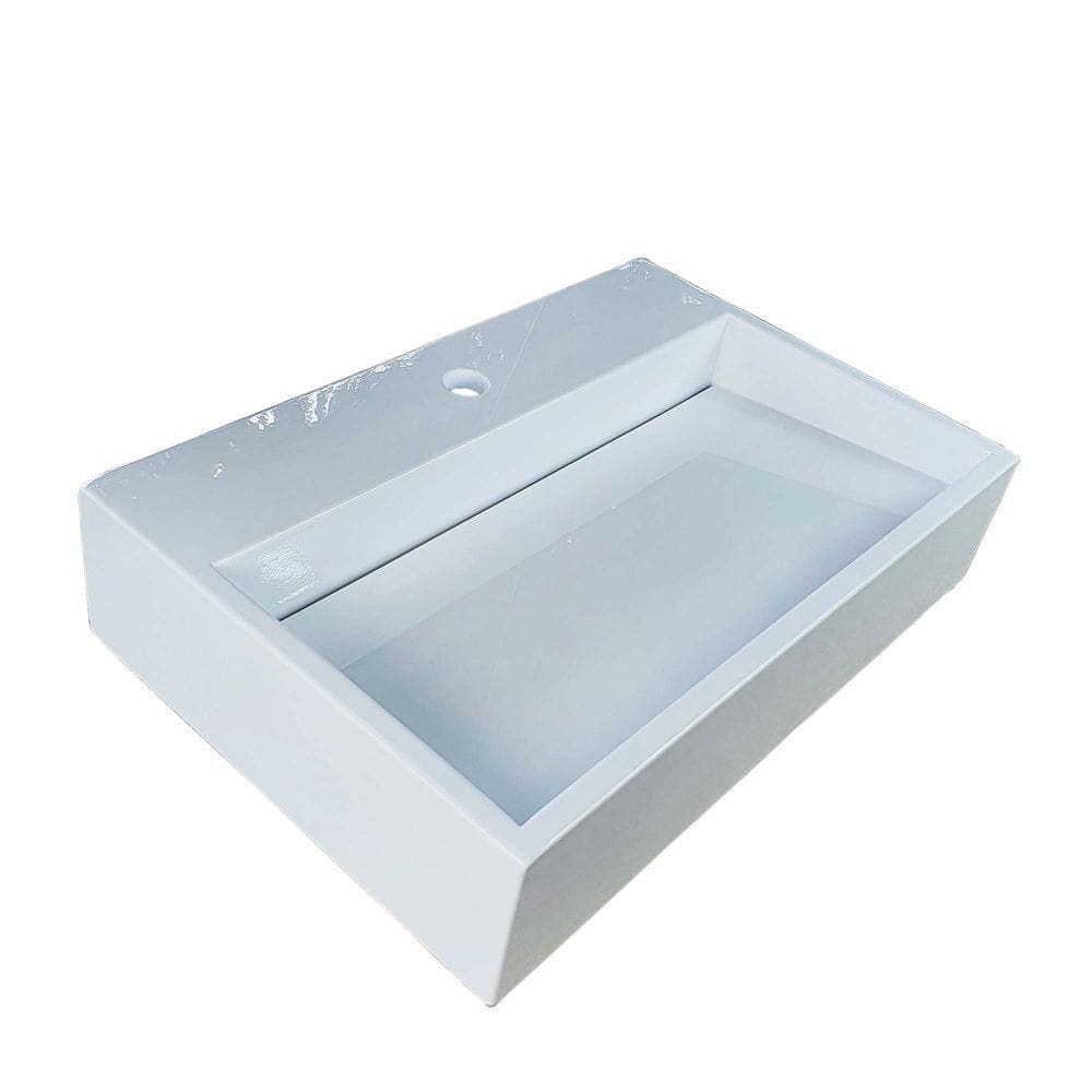 Cuba De Apoio Banheiro Diamond Pedra 60x40cm Branco Standard