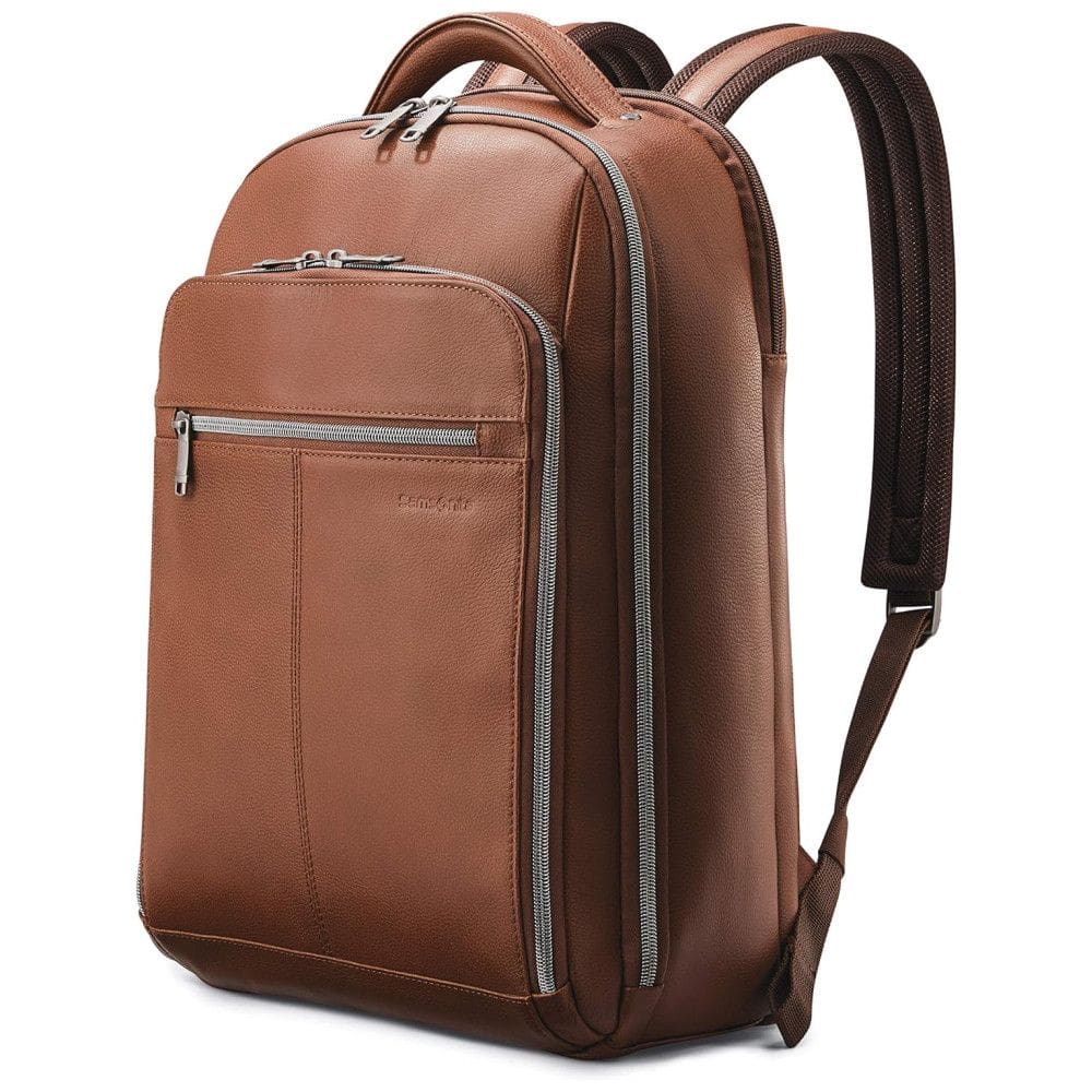 Mochila Clássica de Couro para Laptop, SAMSONITE 126037 1221, Marrom