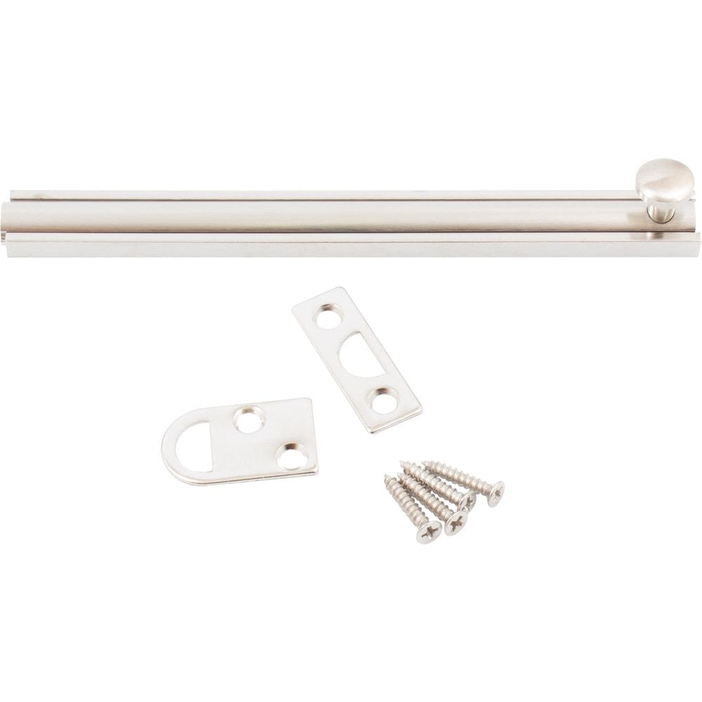 Parafuso de superfície de porta Stone Harbor Hardware de 15 cm de níquel acetinado