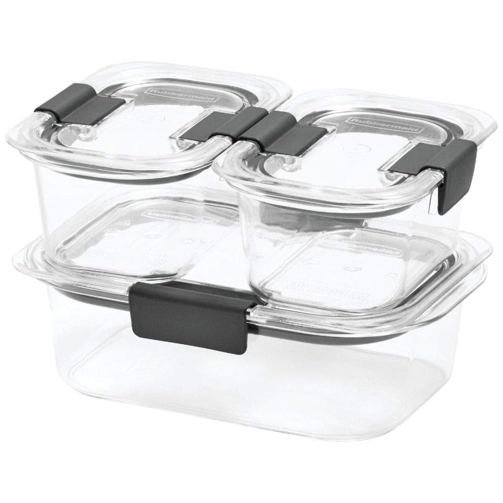 Potes Herméticos para Alimentos, Retangular, 300, 800 mL, 3 Unidades, RUBBERMAID 2025903, Cinza escuro