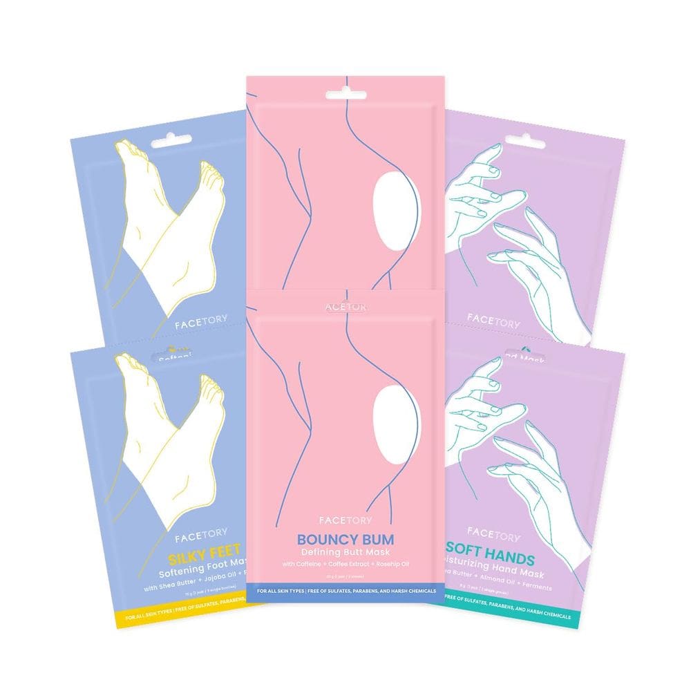 Pacote de máscaras de lençol FACETORY Body Spa, pacote variado com 6