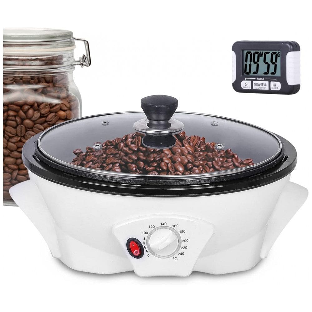 Torrador de Café Elétrico para Uso Doméstico até 500g, 110V, Branco