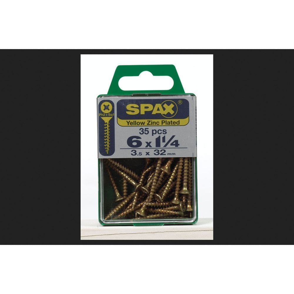 Parafuso SPAX 35 unidades de 3,5 x 3,2 cm de cabeça plana de zinco Phillips/Square