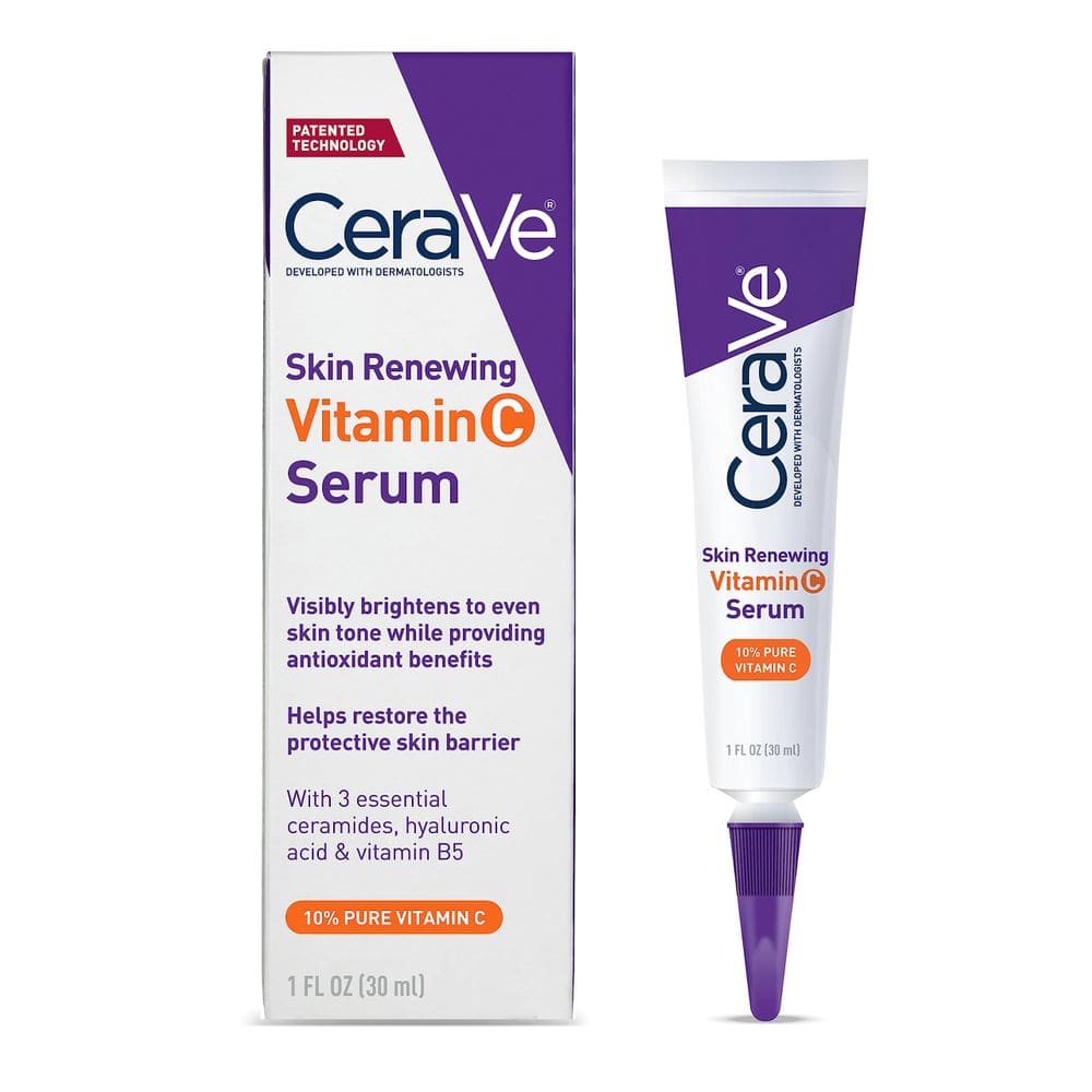 Sérum CeraVe Vitamina C com Ácido Hialurônico 30mL para clarear a pele