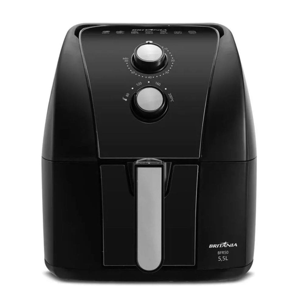 Fritadeira Elétrica Air Fryer 5,5 Litros Potência 1500w Temperatura Até 200 Graus Britânia