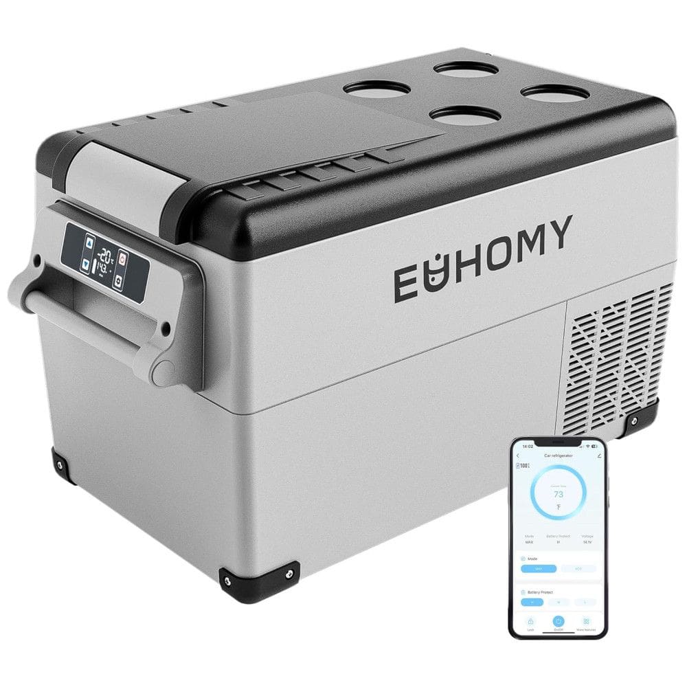 Frigobar, Cooler Elétrico Automotivo Portátil 35L com Display LCD, 60W, E EUHOMY, Cinza