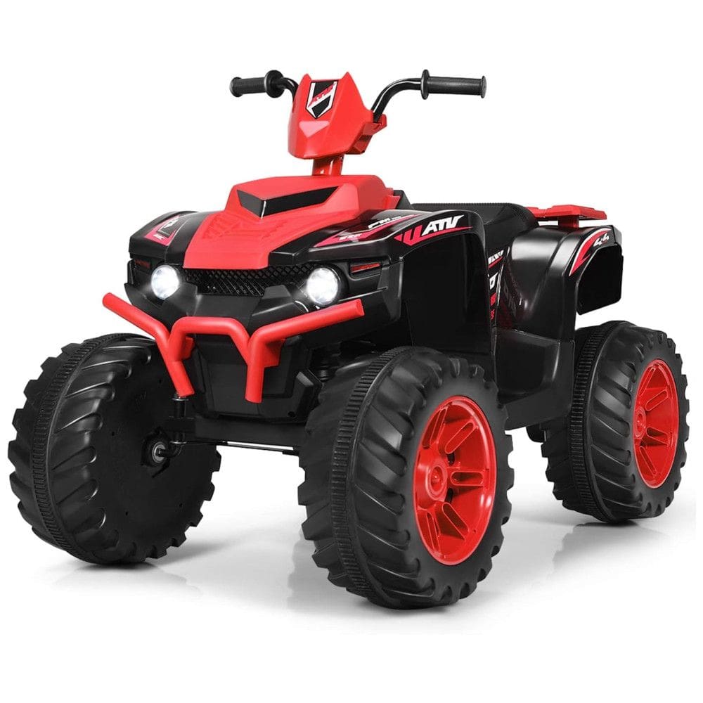 Kids Quadriciclo Elétrico 1 Assento 12V, com Luzes de LED e Controle Remoto, MP3, COSTZON, Vermelho