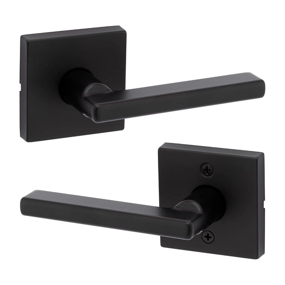 Maçaneta de porta Kwikset Halifax Interior Passage Lever preta