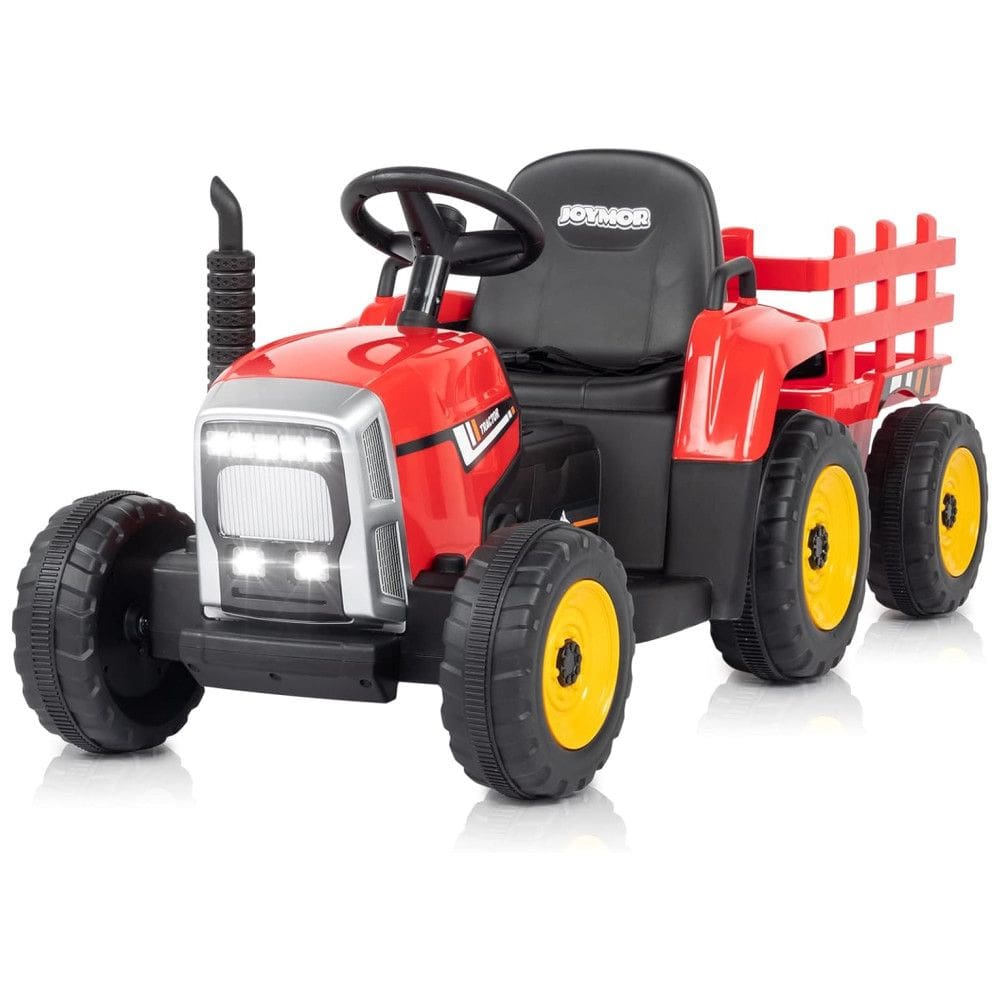 JOYMOR Trator Elétrico 1 Assentos 12V, com Luzes de LED, Vermelho