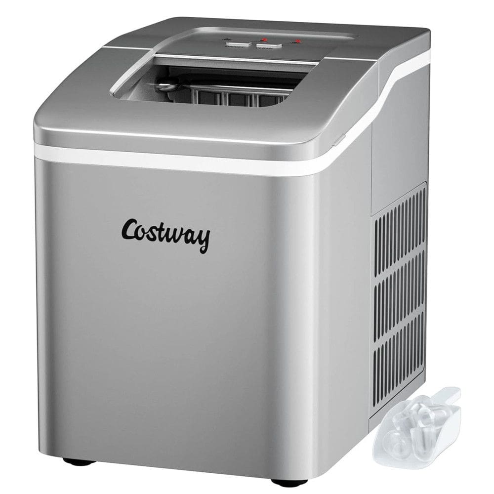 COSTWAY Máquina de Gelo Automática Portátil até 11 kg de Gelo em 24h, 110V, Prata