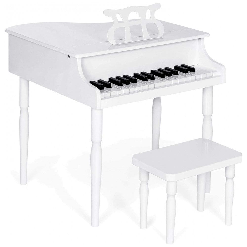Piano de Cauda Infantil com 30 Teclas e Banco para Crianças de 1 a 5 Anos, Best Choice, Branco