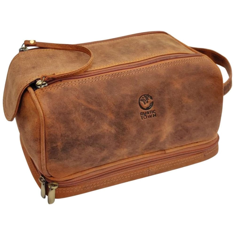 Necessaire Masculina Vintage de Couro com Forro à Prova d, RUSTIC TOWN RT6312FLR, Lilás