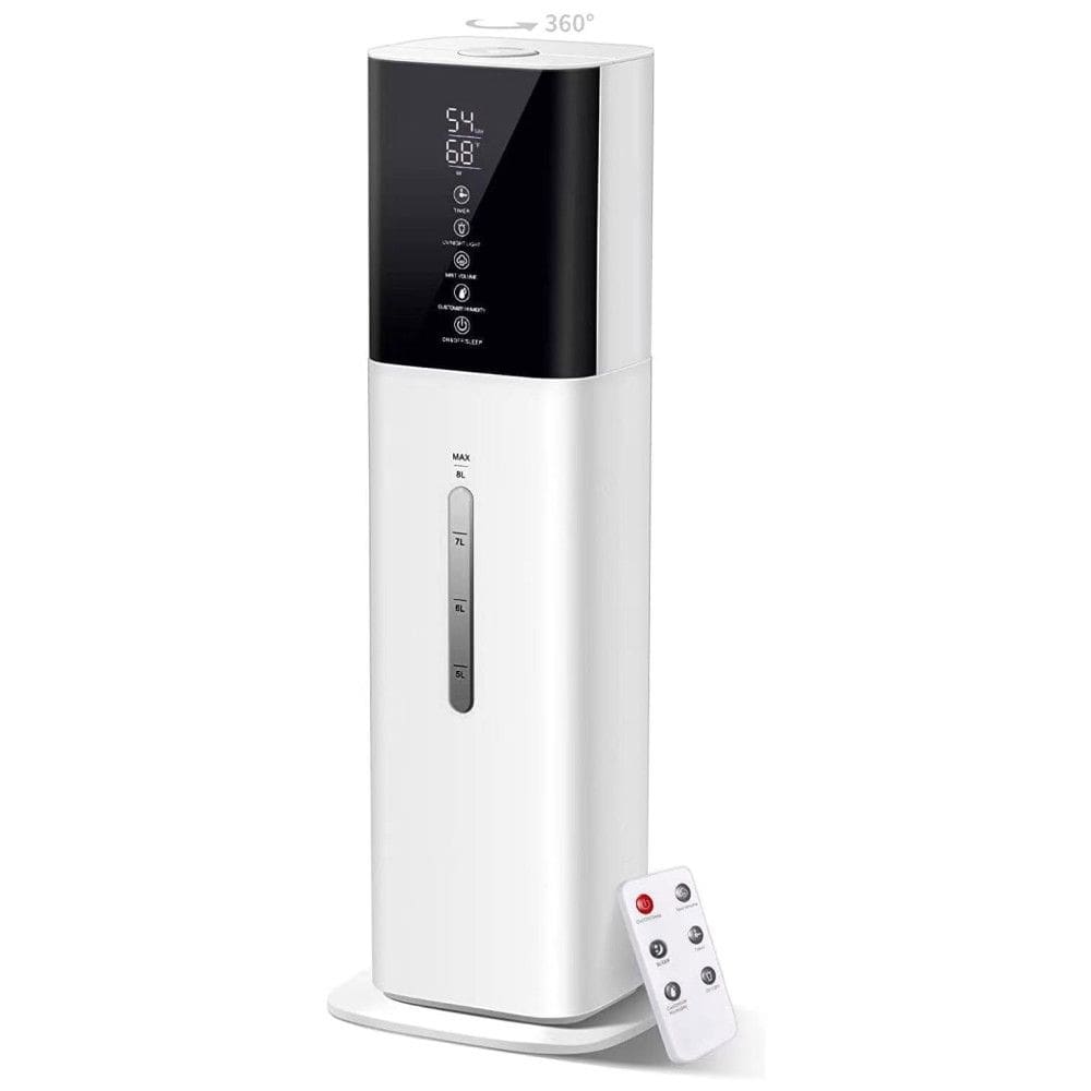 Umidificador Silencioso 8 Litros com Temporizador, 3 Velocidades e Névoa Fria, letme, Branco