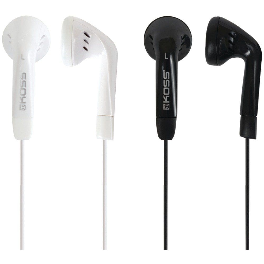 Pacote combinado de fones de ouvido Koss KE7 Stereophone, preto e branco