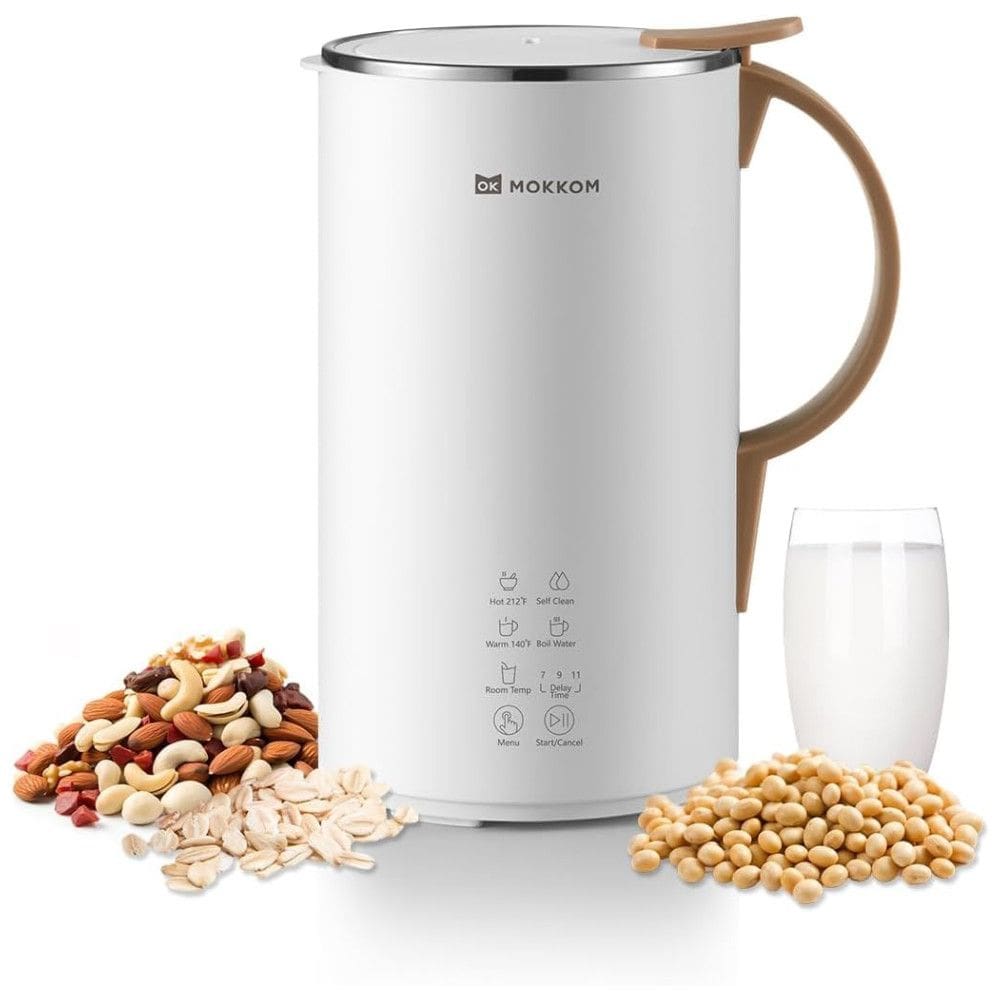 Máquina de Leite Vegetal 600mL com Limpeza Automática e 8 Predefinições, MOKKOM, Branca