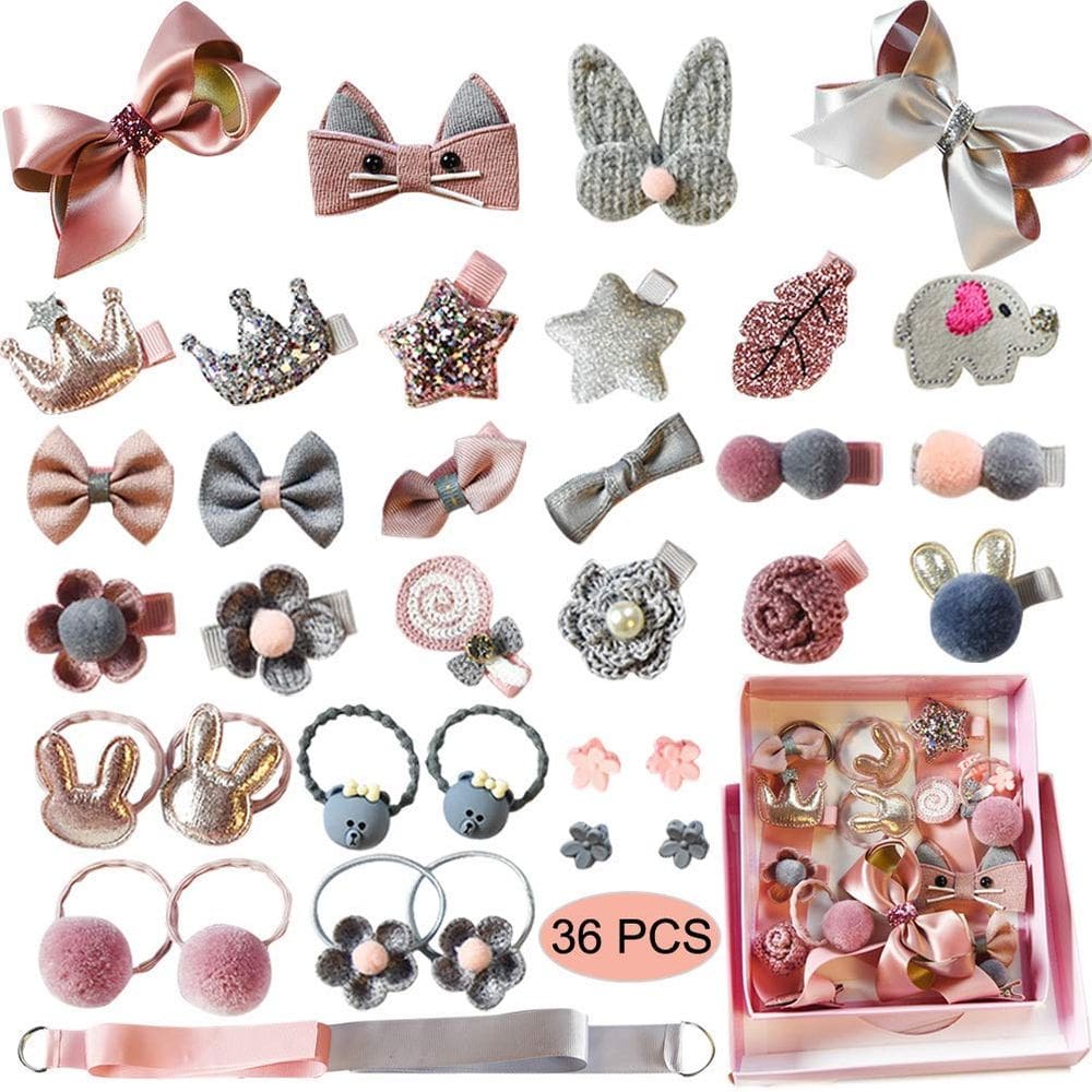Acessórios de cabelo Scettar Hair Clips Set Baby Girls 36 unidades