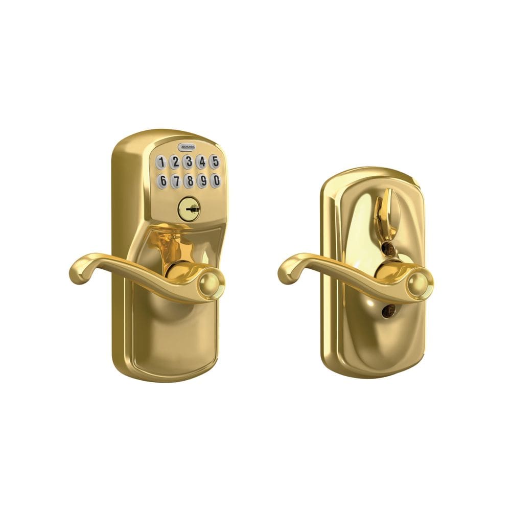 Teclado Lock Schlage FE595 V PLY 505 Flex-Lock em latão