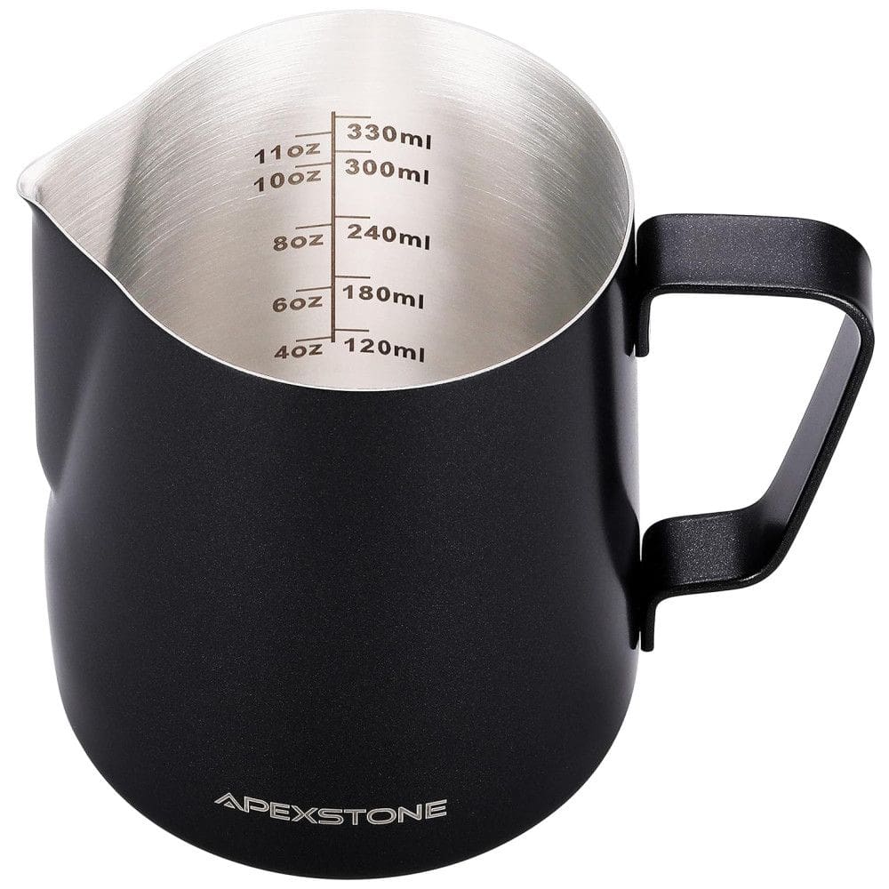 Jarra Leiteira Cremeira 350 mL Aço Inoxidável de Grau, APEXSTONE ESP12 CC 115, Prateado