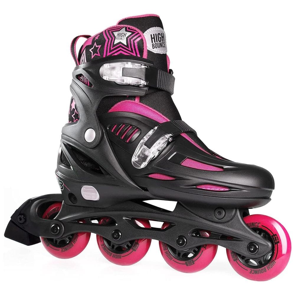 Patins Regulável e Ajustável para Adultos e Crianças, Tam BR 36 a 39, High Bounce, Rosa