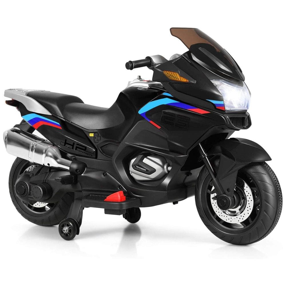 Costzon Moto Elétrica Infantil 12V Recarregável com Música e Luzes, até 6 km, h, Preta, 3