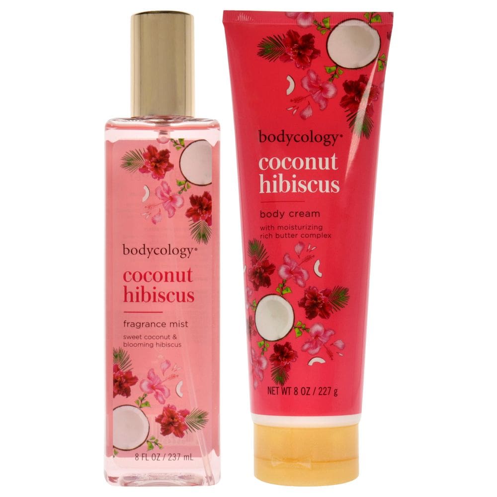 Creme corporal hidratante Bodycology Coconut Hibiscus, kit de 2 unidades