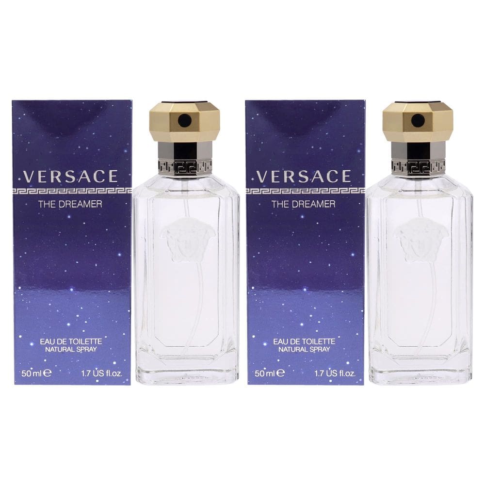 Perfume Versace Dreamer EDT Spray para homens, 50 ml, pacote com 2