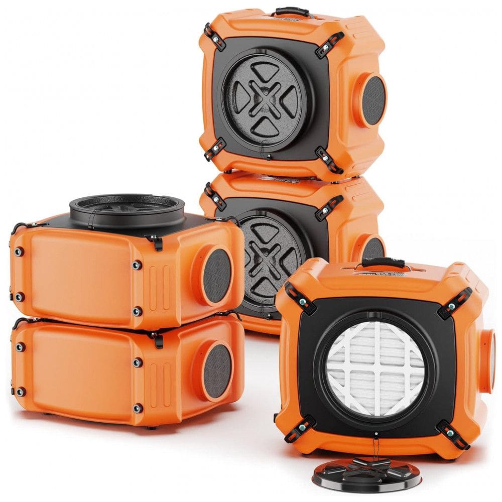 Purificador de Ar Industrial com Filtro PureAiro HEPA Max 970, Filtragem 3 Estágios, 5 Un, Alorair, Laranja