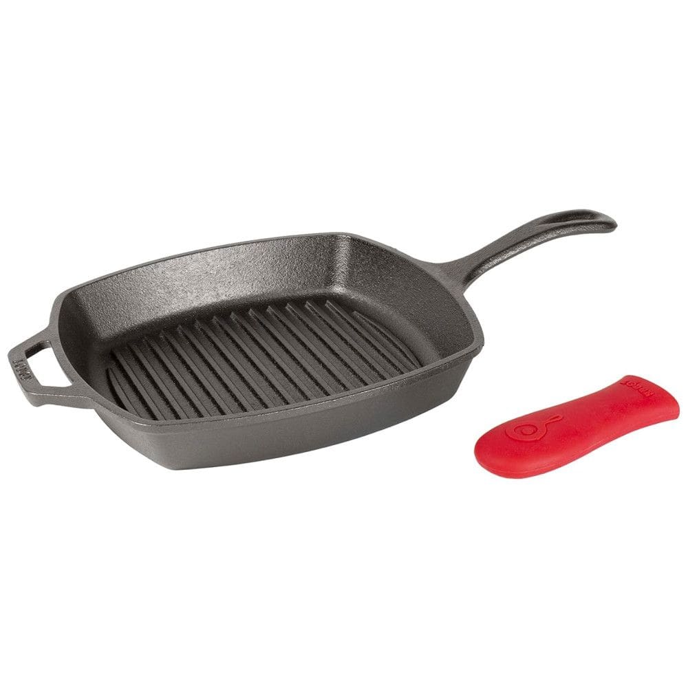 Apresentar Frigideira de Ferro Fundido Pré Temperada, com Alça de Silicone, LODGE L8SGP3ASHH41B, Preto