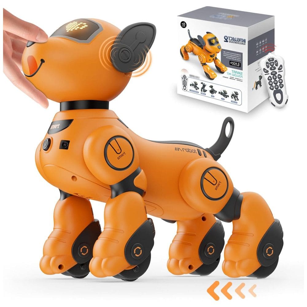 Cão Robô Interativo com Controle Remoto de Voz e Sensores para Crianças com Mais de 5 Anos, Vatos, Laranja