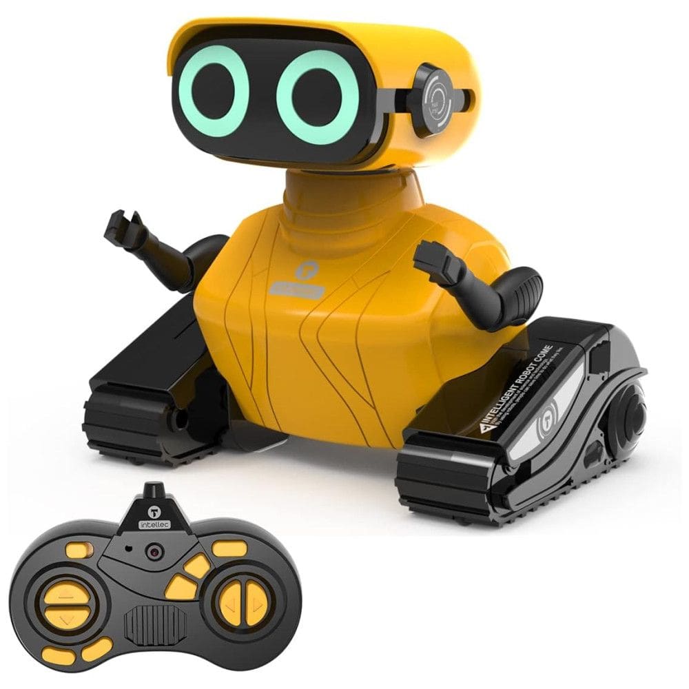 Robô Interativo com Controle Remoto, Olhos LED que Brilham, Música e Dança, 3 Anos, GILOBABY, Amarelo