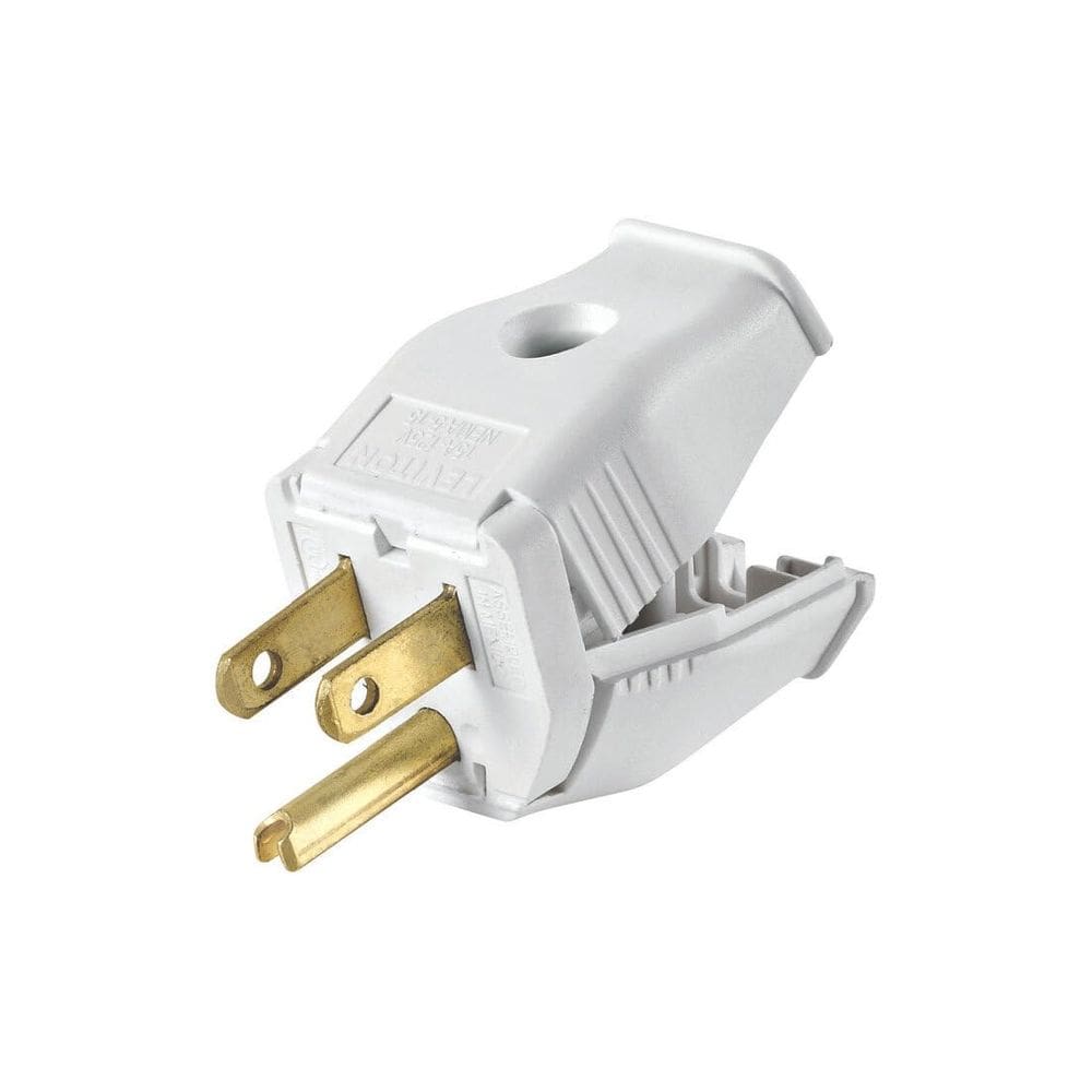 Plugue de alimentação Leviton 3W101-WH branco 125V 15A Pacote com 1