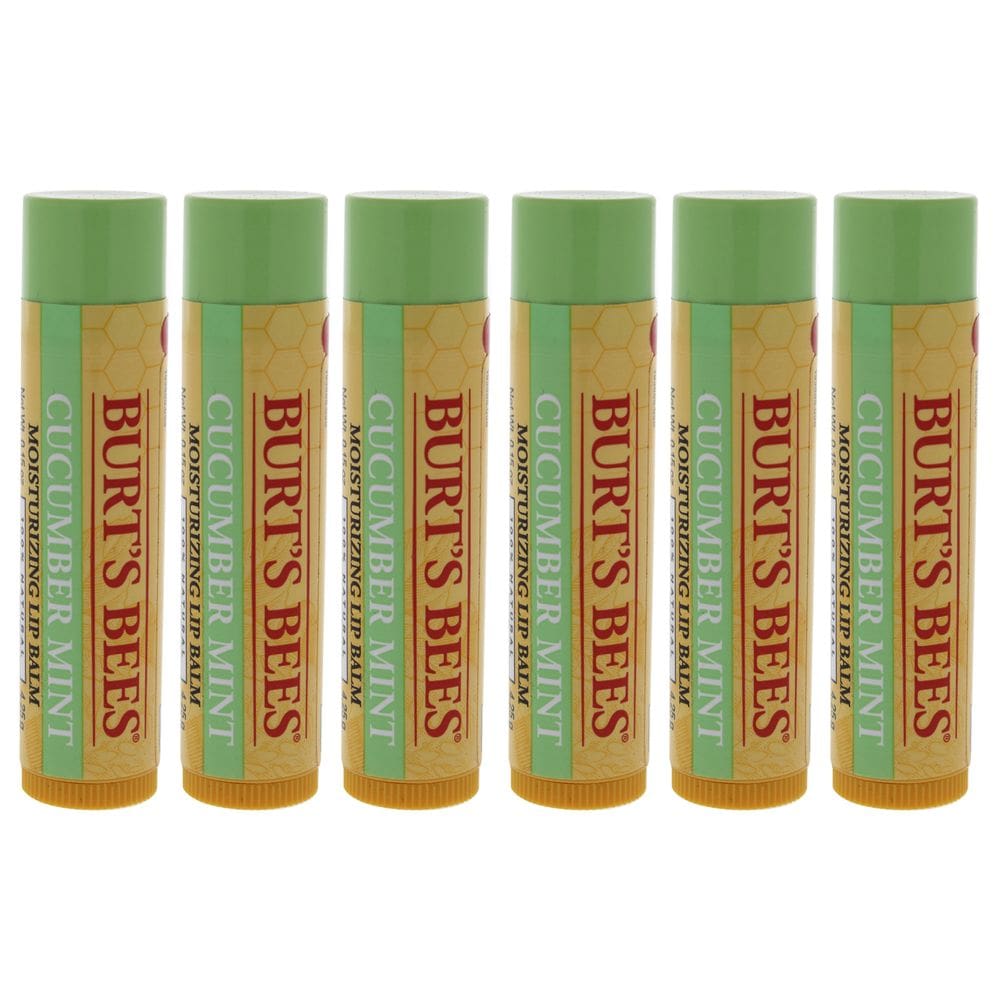 Bálsamo labial Burts Bees, pepino e hortelã, pacote com 6