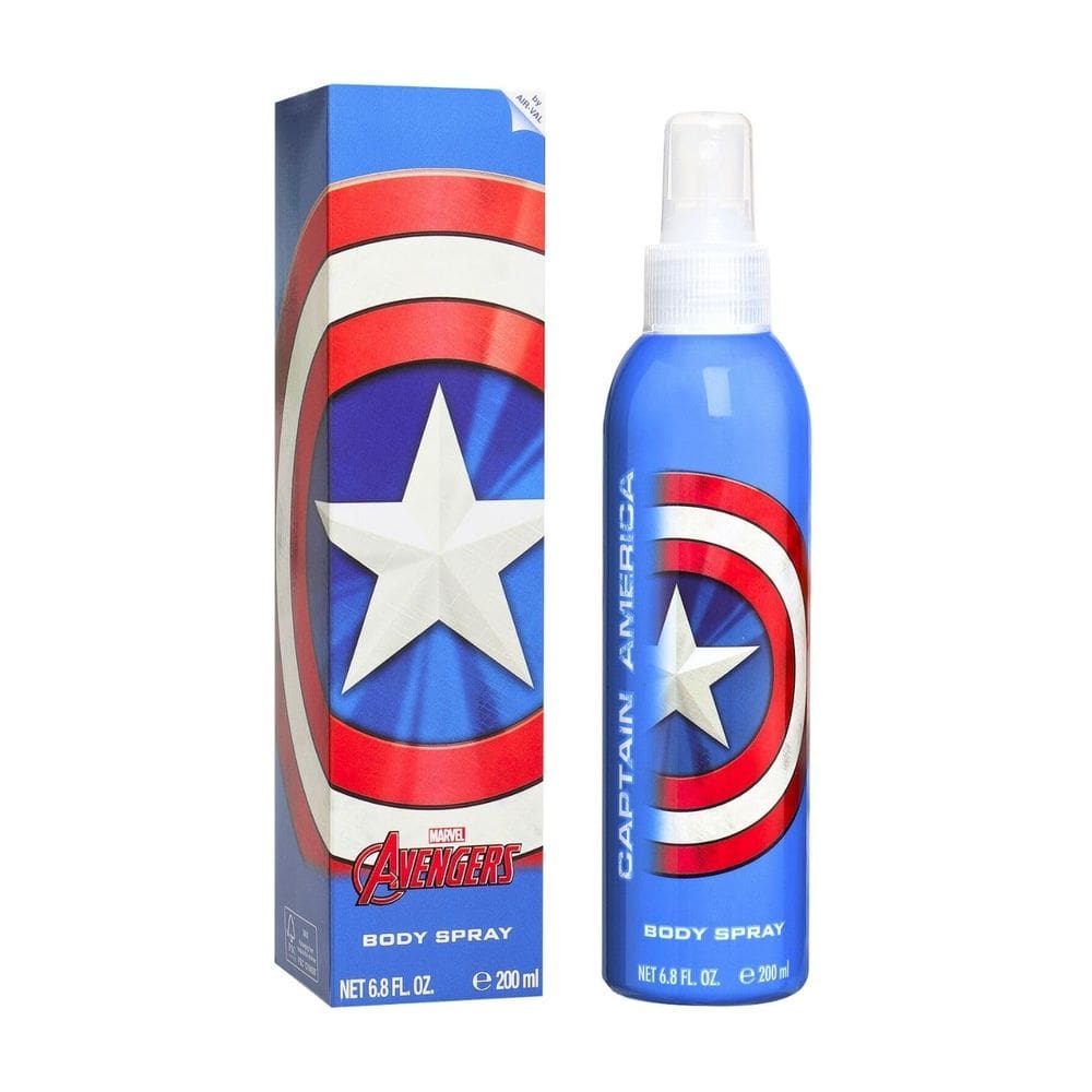 Spray corporal Air-Val Captain America 6,7 onças 200 ml para homens