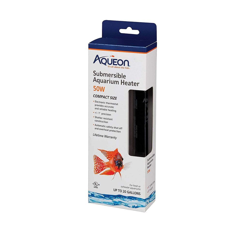 Aquecedor de aquário submersível Aqueon 50W para tanques de 76L