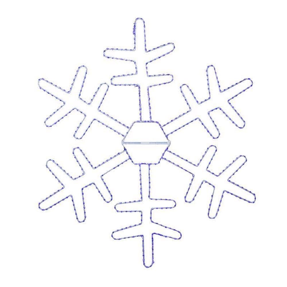 Adorno Colgante de Celebraciones Copo de Nieve Plegable con Luz Azul de 46 cm