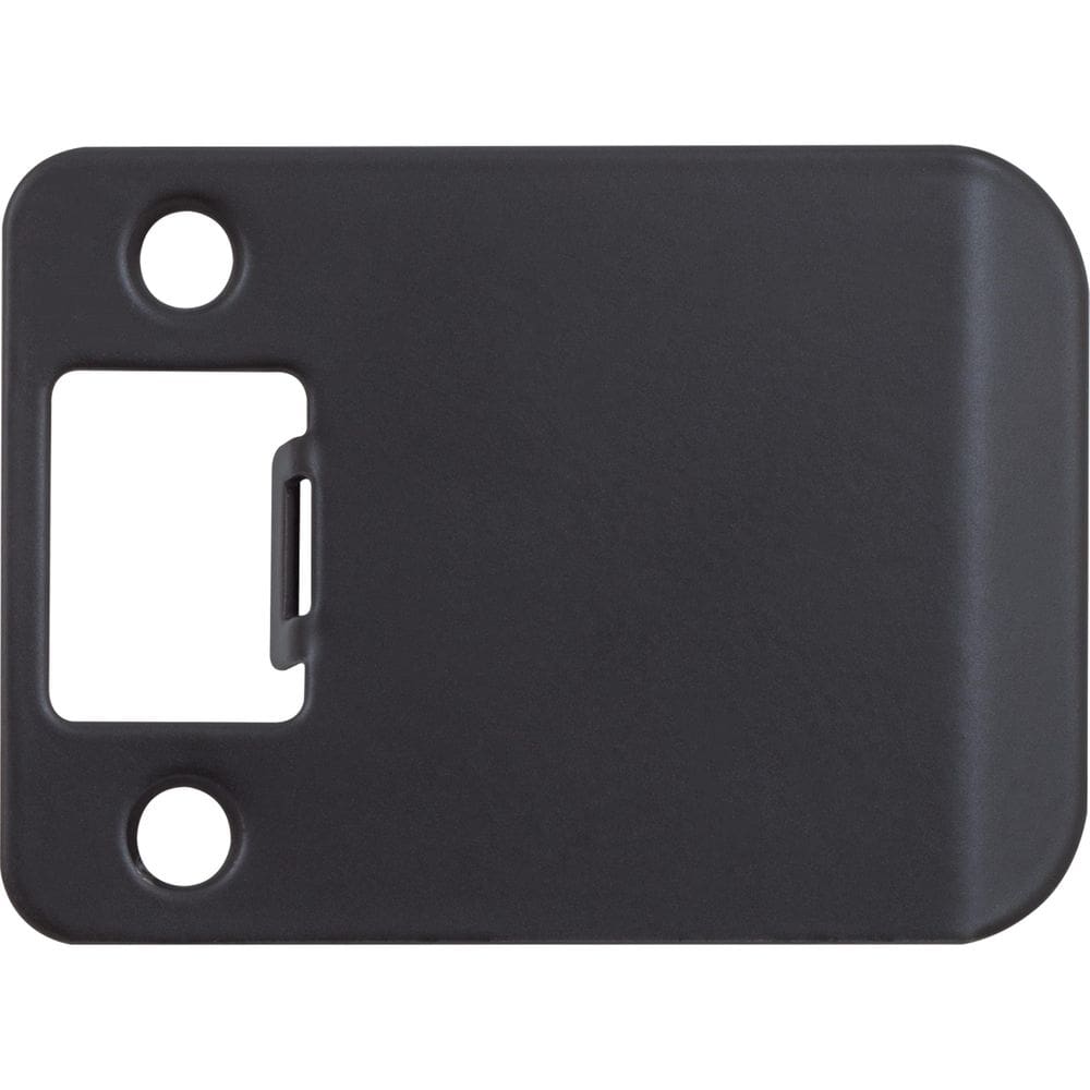 Strike Plate Stone Harbor Hardware, canto redondo, preto fosco