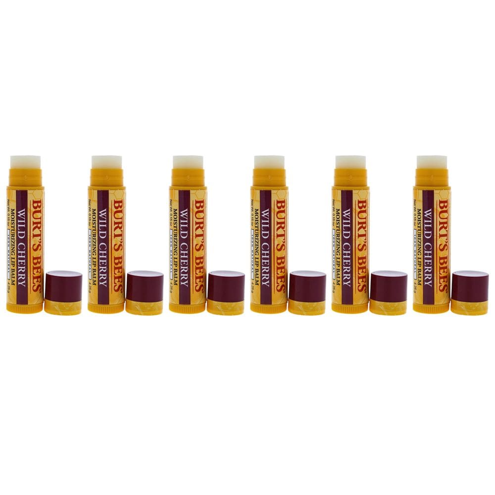 Bálsamo labial Burts Bees Wild Cherry Hidratante Pacote com 6