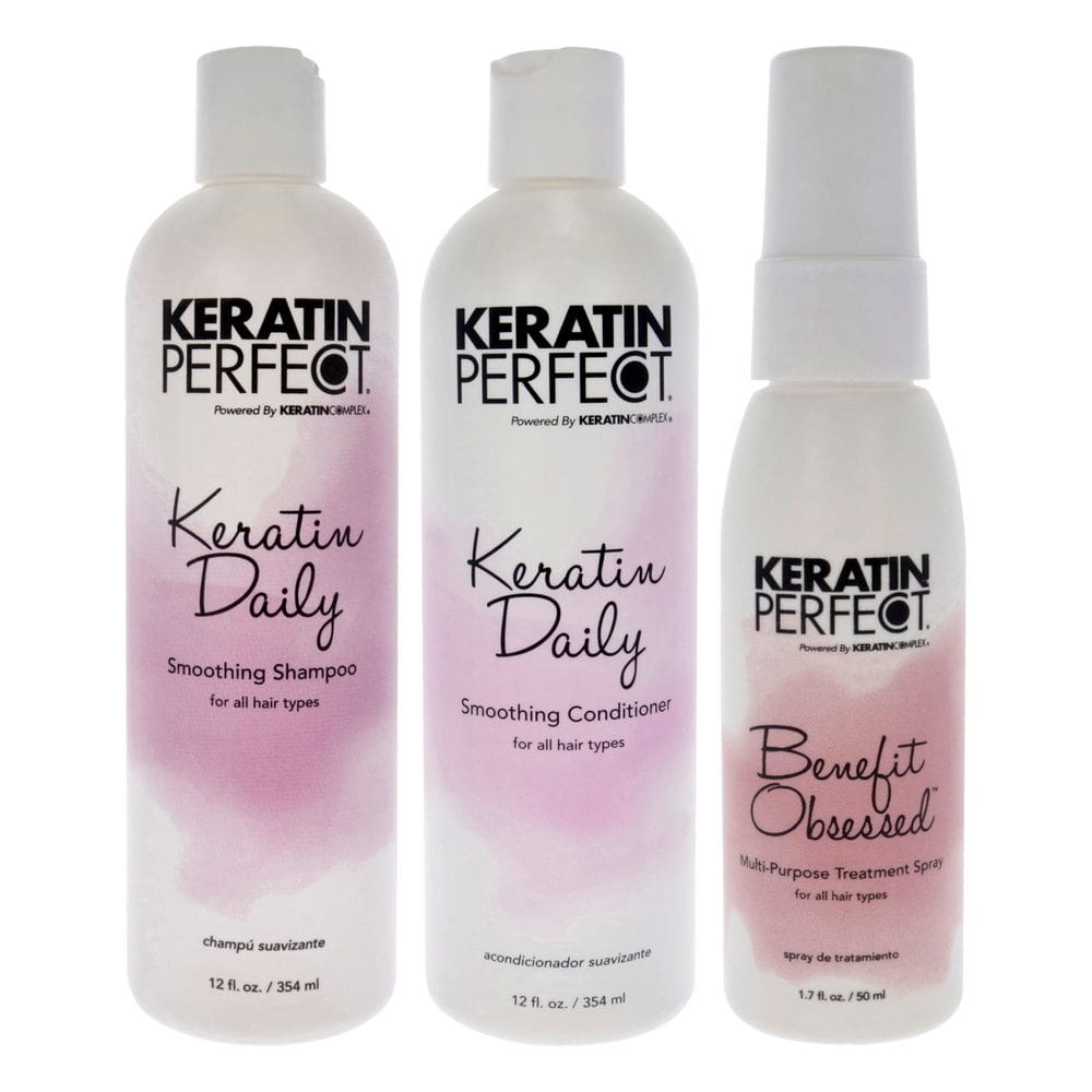 Kit diário Keratin Perfect Keratin Shampoo e condicionador, 3 unidades