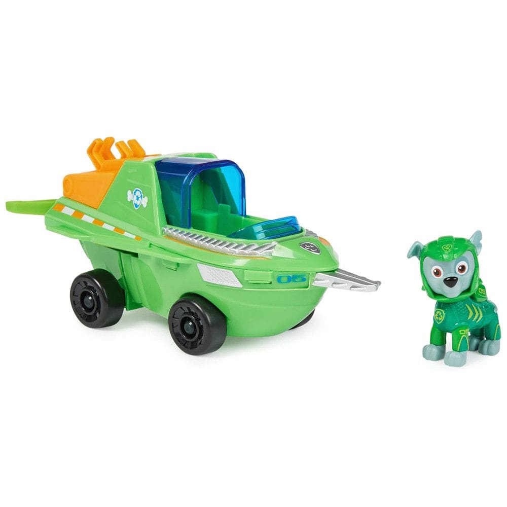Veículo de Resgate Rocky Sawfish Aqua Pups com Boneco Colecionável para Crianças Acima de 3 Anos, Patrulha Canina, Verde