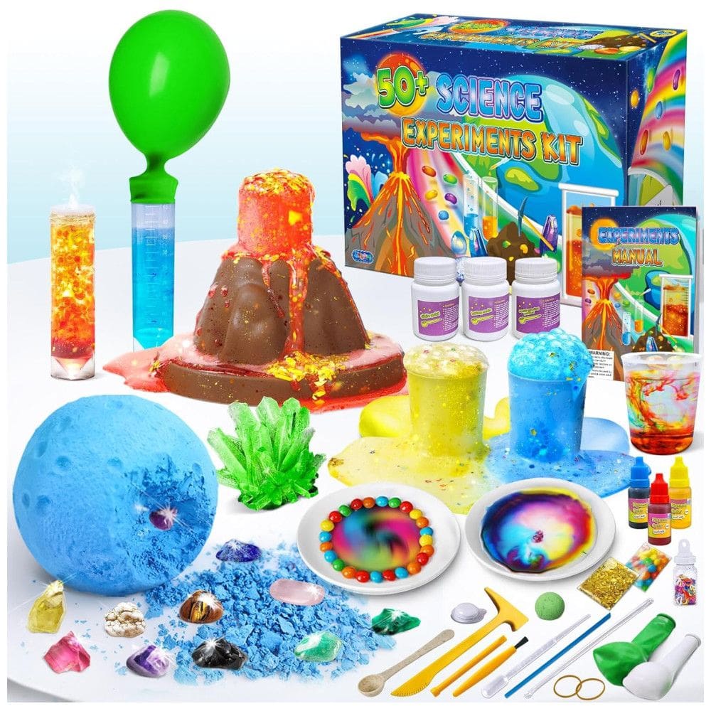 Kit de 50 experimentos de ciências para crianças de 4 a 12 anos Atividades STEM educacionais com o UNGLINGA.