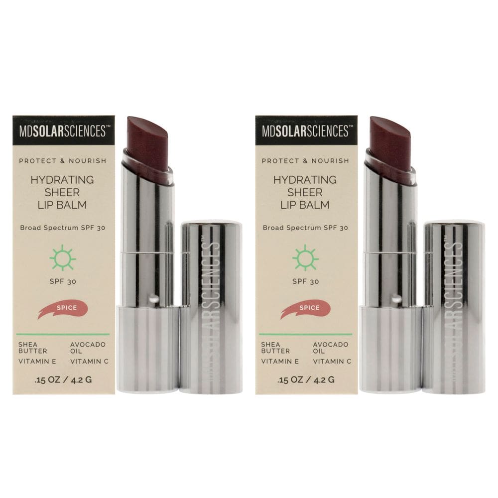 Bálsamo labial MDSolarSciences Hydrating Sheer SPF 30 — Spice (pacote com 2)
