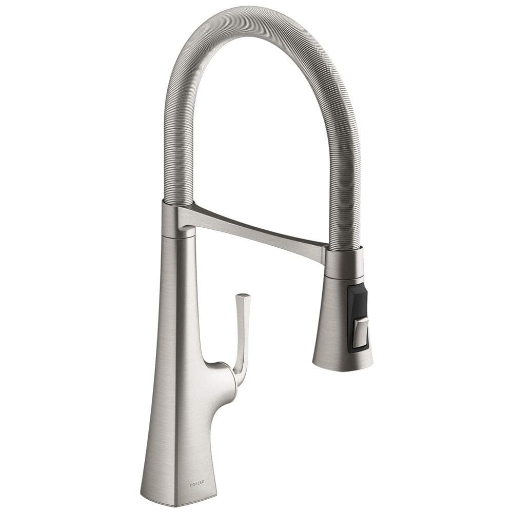 Torneira Cozinha Semi Profissional com Pulverizador Pull Down, KOHLER K-22061-VS Graze, Inoxidável Vibrante