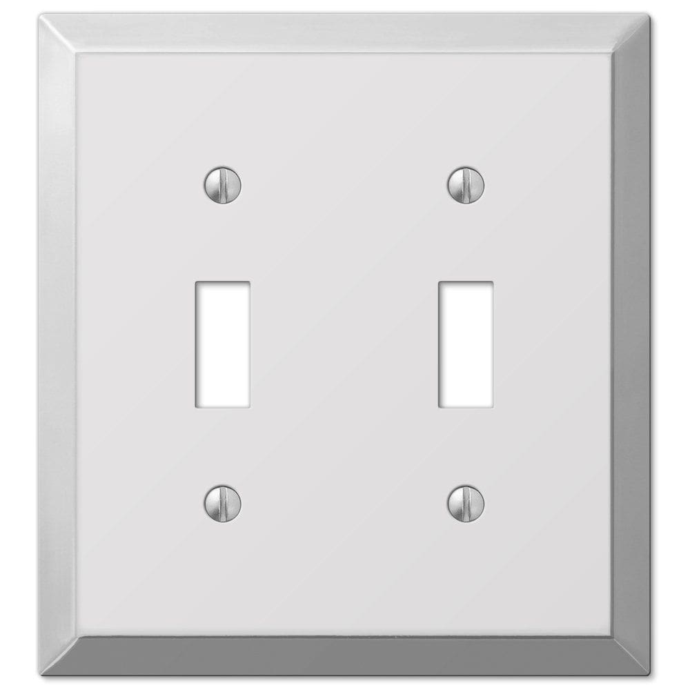 Placa de pared AMERELLE 161TT cromada con 2 interruptores, paquete de 1