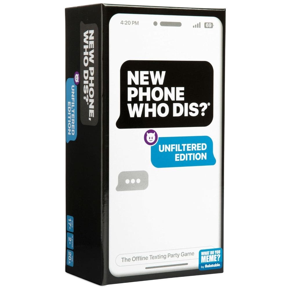 New Phone, Who Dis Jogo de Mensagens de Texto OffLine em Inglês para Maiores de 17 Anos, WHAT DO YOU MEME NPWD411, Preto