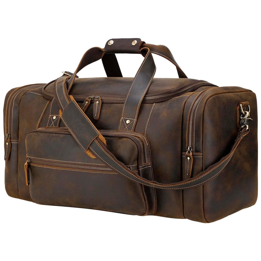 Polare Bolsa de Viagem Masculina Clássica de Couro , Marrom