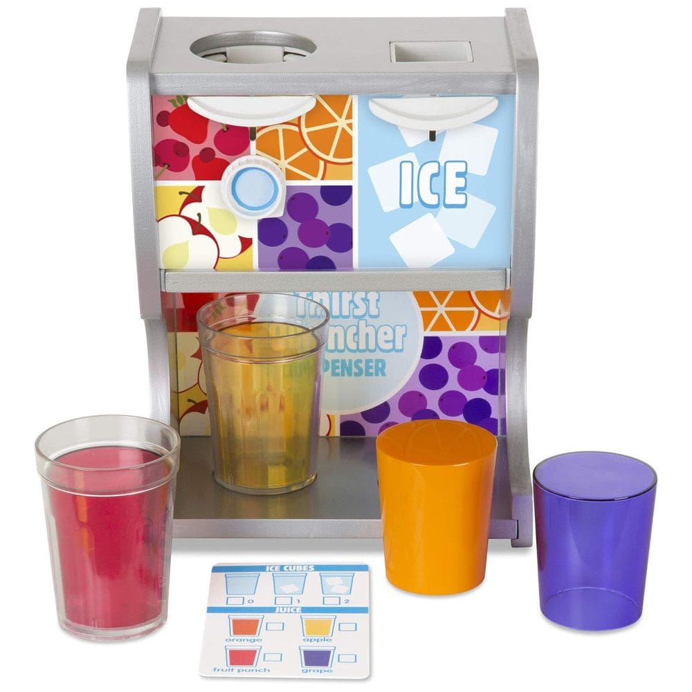Máquina de Bebidas Infantil de Madeira com Copos, Inserções de Suco e Cubo de Gelo para Crianças Acima de 3 Anos, Melissa & Doug