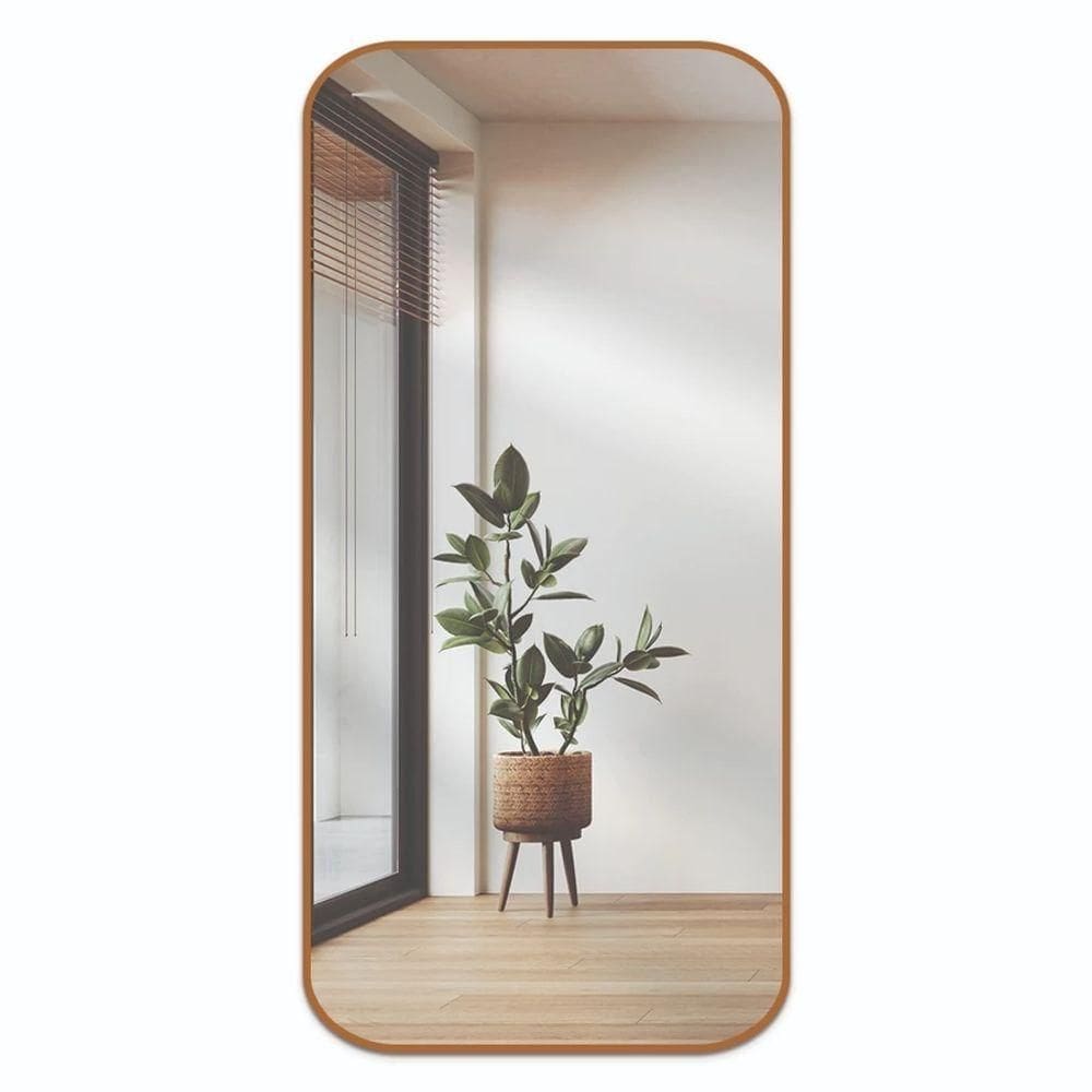Espelho Orgânico Decorativo Retangular Grande Moderno Sala Quarto Banheiro Caramelo