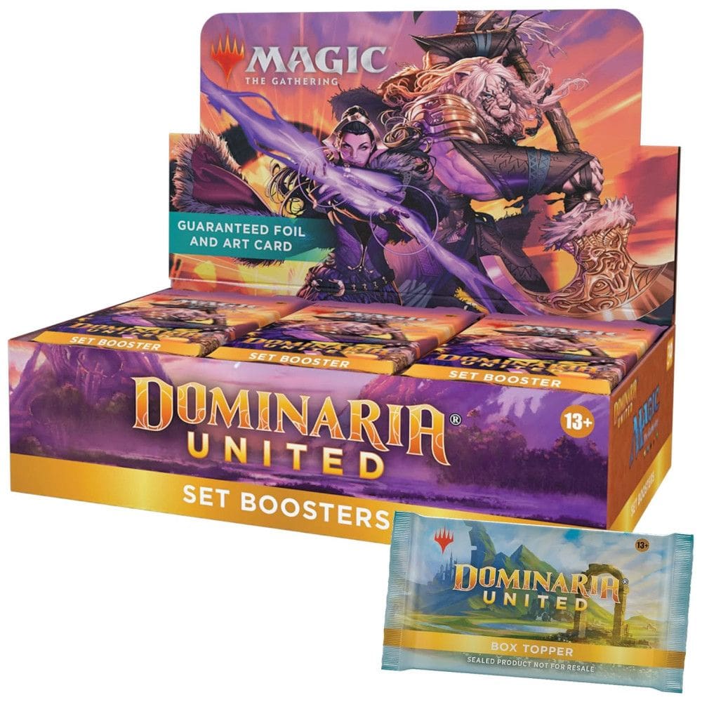 Magic The Gathering Dominaria United com 30 Pacotes, Carta Topper da Caixa, 361 Cartas no Total