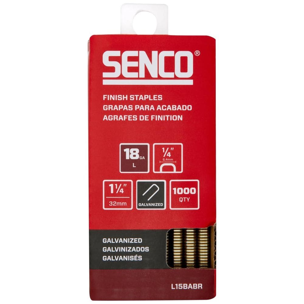 Acabamento: Staples Senco L15BABR, calibre 18, 32 cm, galvanizado 1000