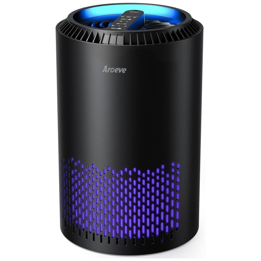 Purificador de Ar com Filtro HEPA, Área até 20 m2, com Controle de Velocidade, AROEVE MG01JH, Preto